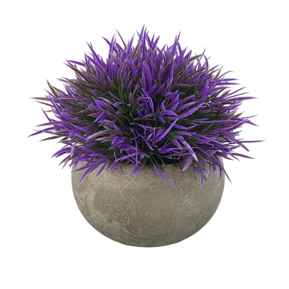 12*9.5CM Plastic Fake Grass Compact Size Artificial Plants For Shelf Compact Size Low Maintenance Office Decoration