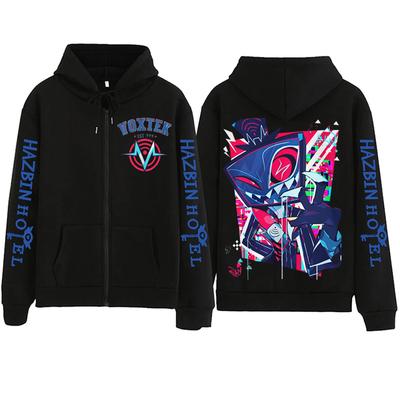 Hazbin Hotel VOX Character Design Zipper Hoodie Man Woman Harajuku Pullover Tops Long Sleeve Streetwear Sweatshirt