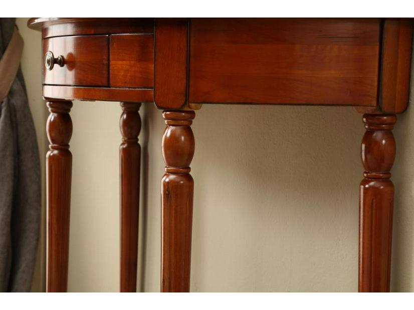 European Solid Wood Console Cabinet, Long Hallway Table, Semicircular New Chinese Style