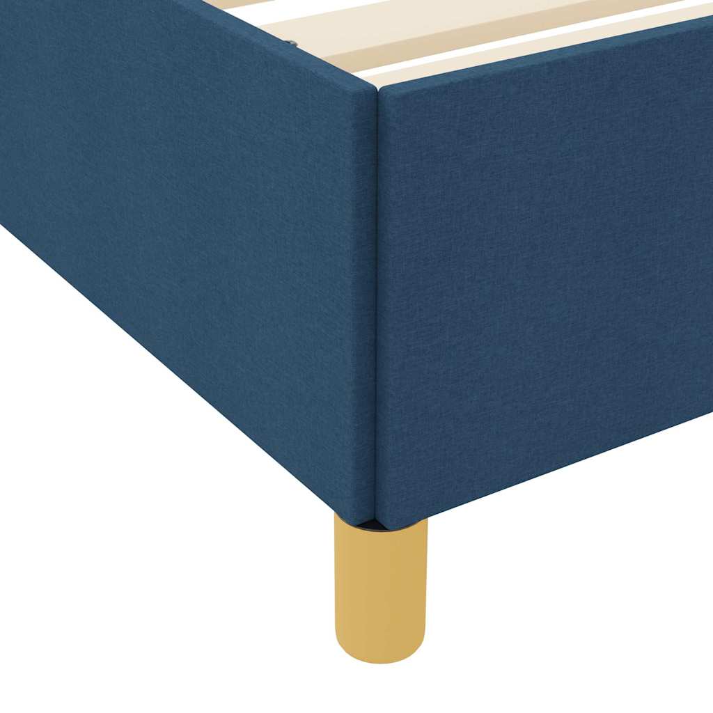 Bed Frame with Mattress Blue 200 x 200 cm Fabric