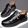 [One Piece Free Shipping] Men's Leather Shoes Business Casual Dress Single Shoes Soft Sole Non-slip Summer Men's Leather Sandals Black