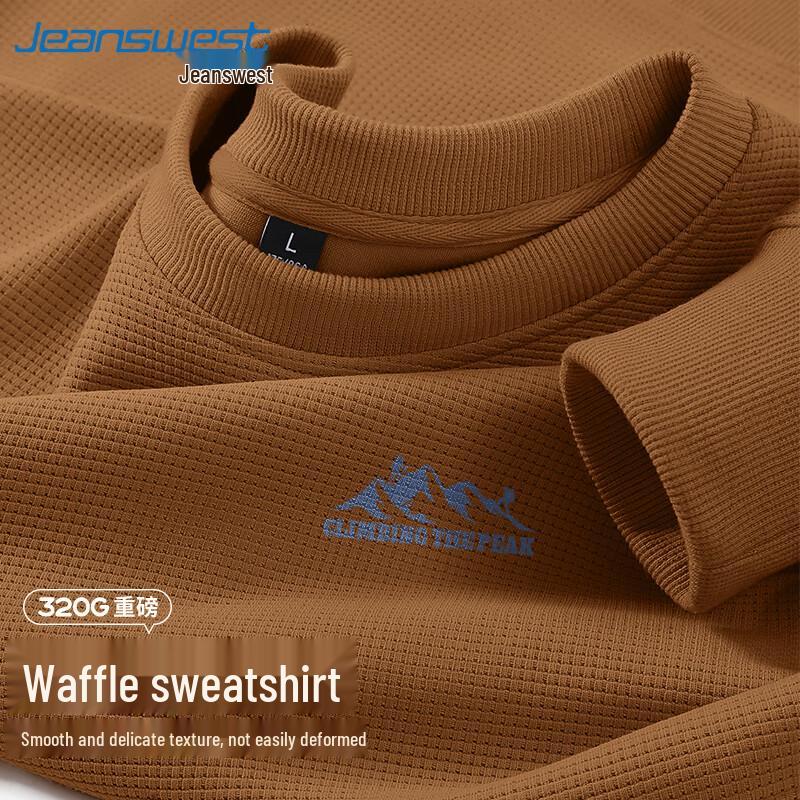 

Jeanswest Men s Loose Fit Waffle Knit Crewneck Sweatshirt 2XL
