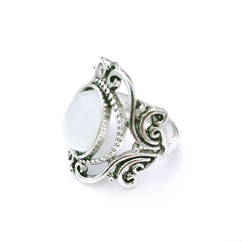 Antika Smycken Ringar Rainbow Moonstone Ring Bröllopssmycken