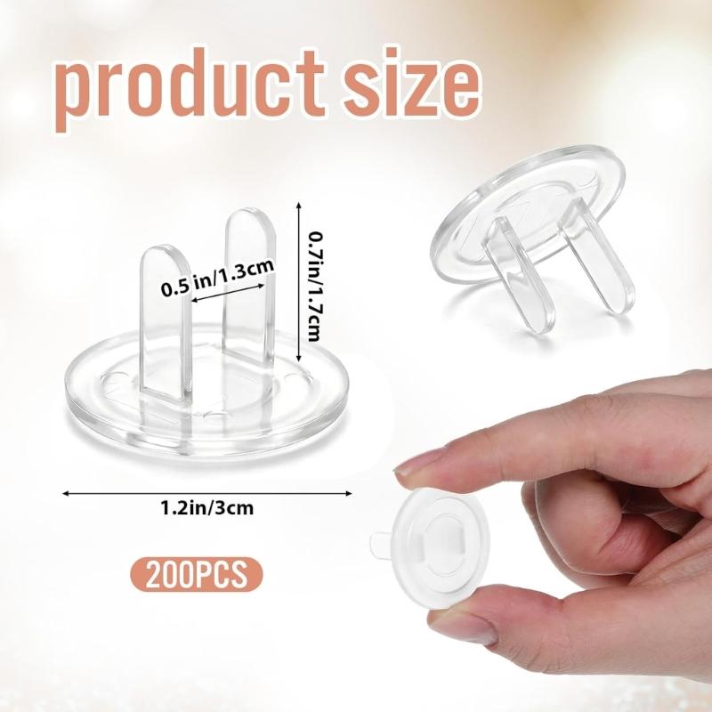 200Pcs Clear Socket Protector Safety Outlet Plug Covers Replacement Safety Guard For Electrical Socket Protections