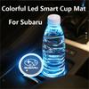 LED Smart Ambient Light Car Water Cup Coasters Mat for Subaru STI XV Outback Legacy Forester WRX Levorg BRZ Crosstrek EE3