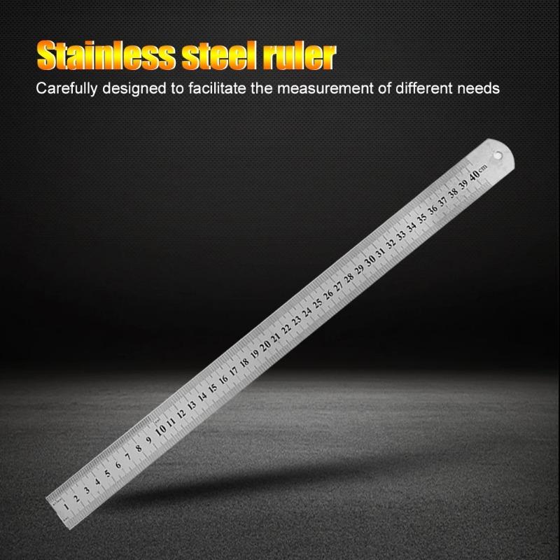 Stainless Steel Metal Ruler Precision Double-sided Ruler Test Measuring Ruler Multifunctional Stationery Student Ruler