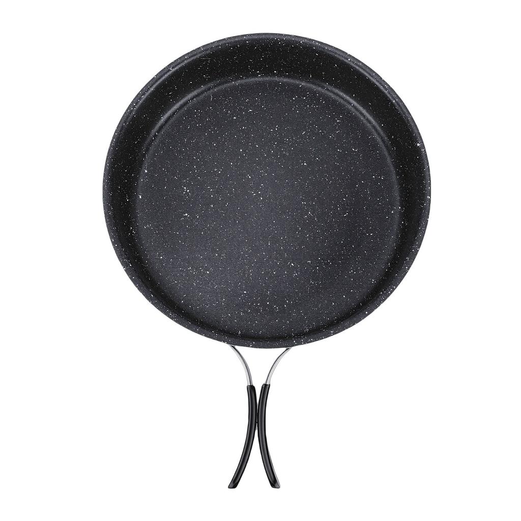 Camping Frying Pan 22cm Non Stick Coating Foldable Handle Outdoor Skillet Cooking Pan for Gas Stove Induction Cooker