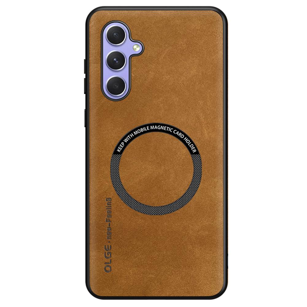 For Samsung Galaxy S25+ Case Compatible with MagSafe Anti Drop PC+TPU+PU Leather Back Cover