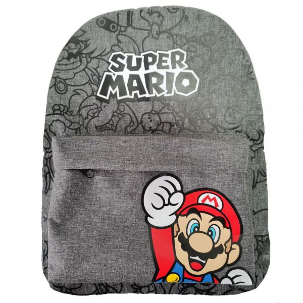 Super Mario Backpack with Front Pocket, 32x25x10 Cm, Kids School Bag, Lightweight Durable Rucksack