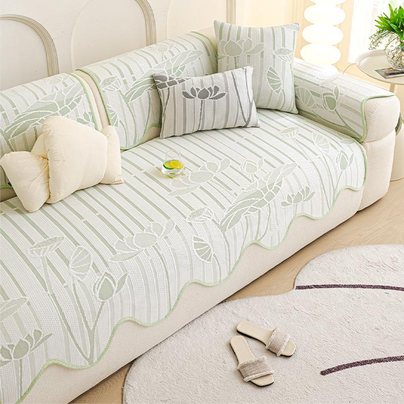 Summe Cool Cushion New Anti Slip Backrest Full Cover Cloth Towel Set Ice Silk Sofa Cushion Summer Mat Sofa Cushion Summer Mat 70x70cm