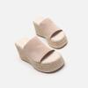 Wedge heel sandals women's new hemp rope sole one word with thick heel wedge heel cool slippers