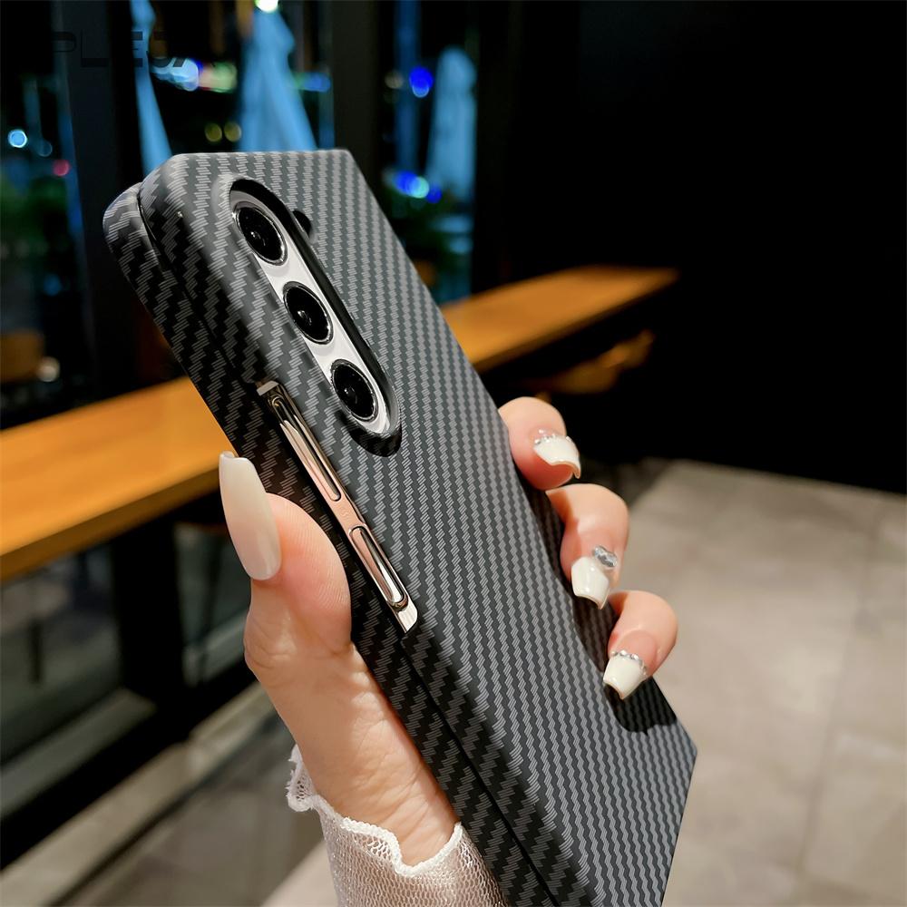 High Quality Carbon Fiber Texture Phone Case for Original Samsung Galaxy Z Fold 7 6 5 4 3 Shockproof Women Men Protection Cover