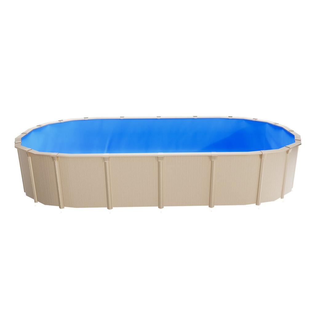 Oval Pool Liner, 375 x 610 cm UniBead Swimming Pool Liner for 120 cm Wall Height, Premium Vinyl, Easy Install with Leak-Proof Patches, Designed for