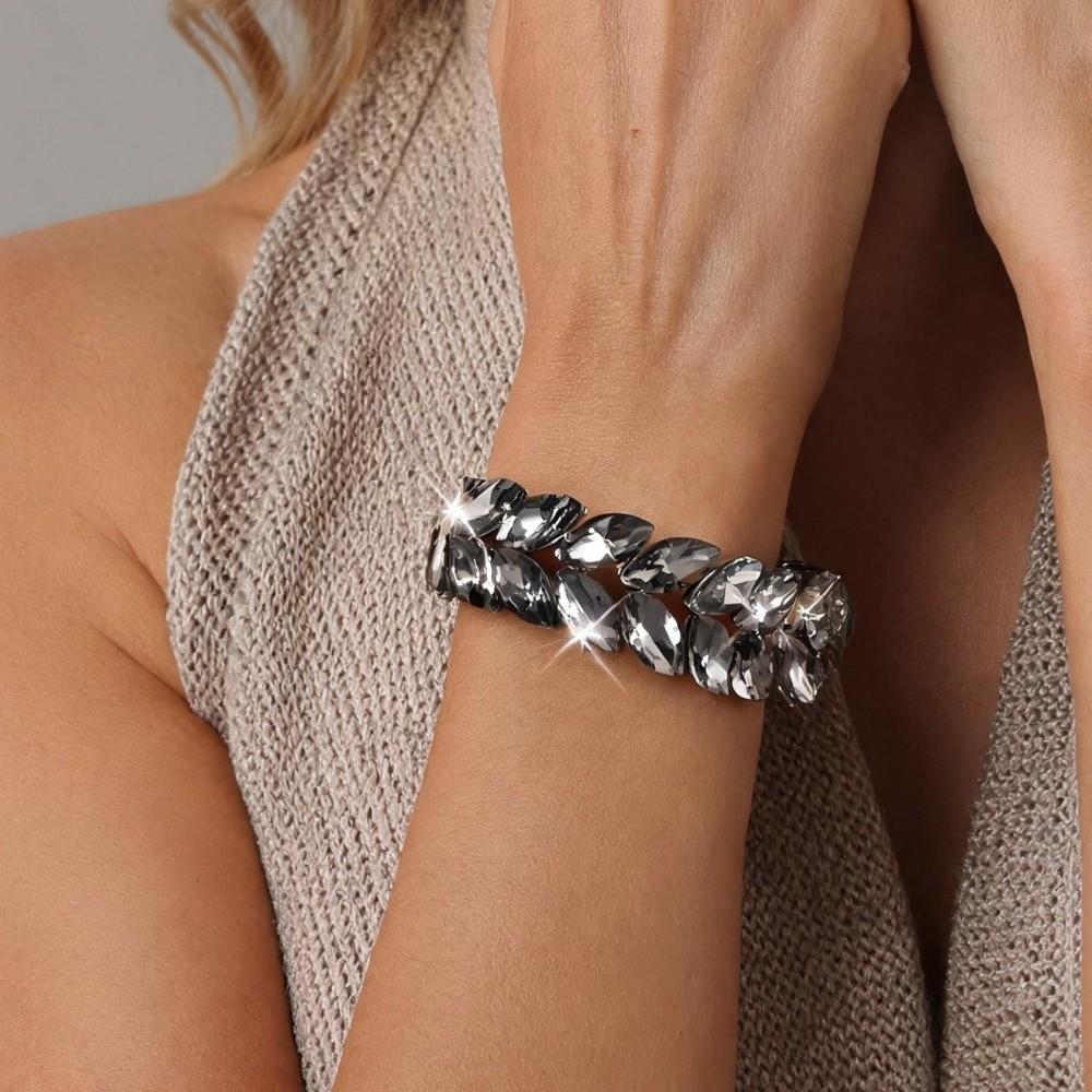 Elastic Band Rhinestone Bracelet Marquise Shape Geometric Charm Bracelet for Women