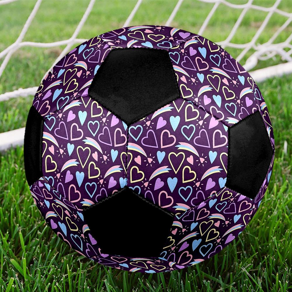 1PC Colorful Hearts Soccer Ball Size 5 Football Machine Sewn Indoor/Outdoor Universal Football A122 Size 5
