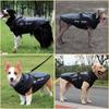 Roupas grandes à prova d'água para cães, casaco de inverno com arnês, gola peluda, quente, roupas para animais de estimação, jaqueta grande, labrador, buldogue