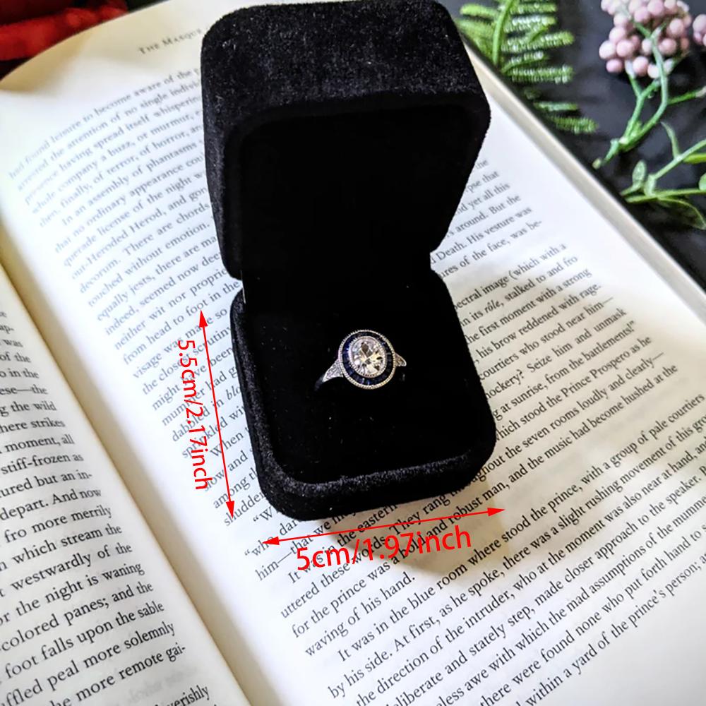Till Death Black Velvet Traditional Ring Box Wedding Engagement Photography Prop Gothic Halloween Gift Wedding Proposal Ring Box