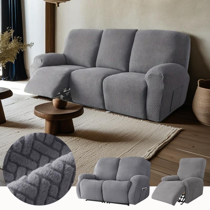 

1/2/3Seater Recliner Sofa Covers For Living Room Non-Slip Armchair Slipcover Stretch Spandex Recliner Cover Furniture Protect 1 Seater(4pcs)