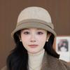 Autumn and Winter Woolen Hat Women's French Bucket Hat Retro Top Hat Thermal Basin Hat Fashion Accessory, Winter Hat for Women, Ladies Winter Hats