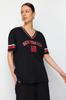 Women's Fashion T-Shirt V-Neck Long Ecru Premium V-Neck Cotton Regular Normal Fit Knitted Knitted T-Shirt