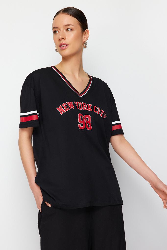 Women's Fashion T-Shirt V-Neck Long Ecru Premium V-Neck Cotton Regular Normal Fit Knitted Knitted T-Shirt