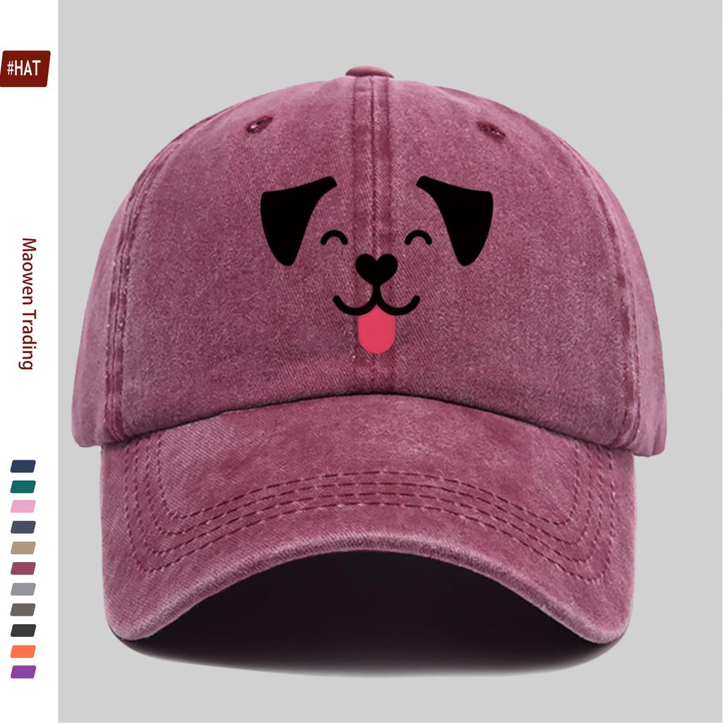 Pc Simple Dog Face Pattern Printed Baseball Cap Fashionable and Trendy Casual Outing Sun Hat Trucker Decorative Hat Adjustab