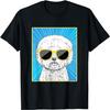 Bichon Frisé Porträt Pop Art Hund mit Sonnenbrille T-Shirt