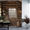 Design Of Windows In A Rural Cabin Washable Dirt-Resistant Shower Curtain Shower Head Waterproof Polyester Bath Curtain