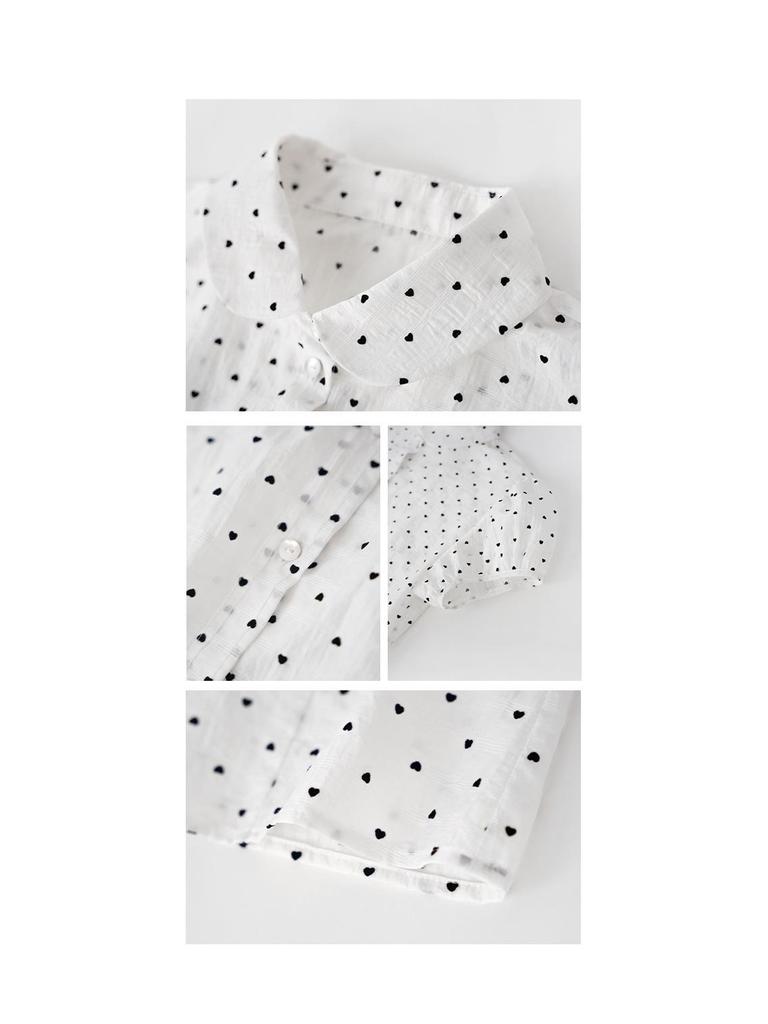 Interpret Beauty: 2025 Summer Polka Dot Short Sleeve Shirt for Women (Style S5119)