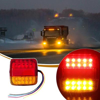 2Pcs 12V 20LED Durable Tail Light - Waterproof Rear Warning Light, Turn Signal Lamp for Trailer Truck RV Boat Lighting Upgrade