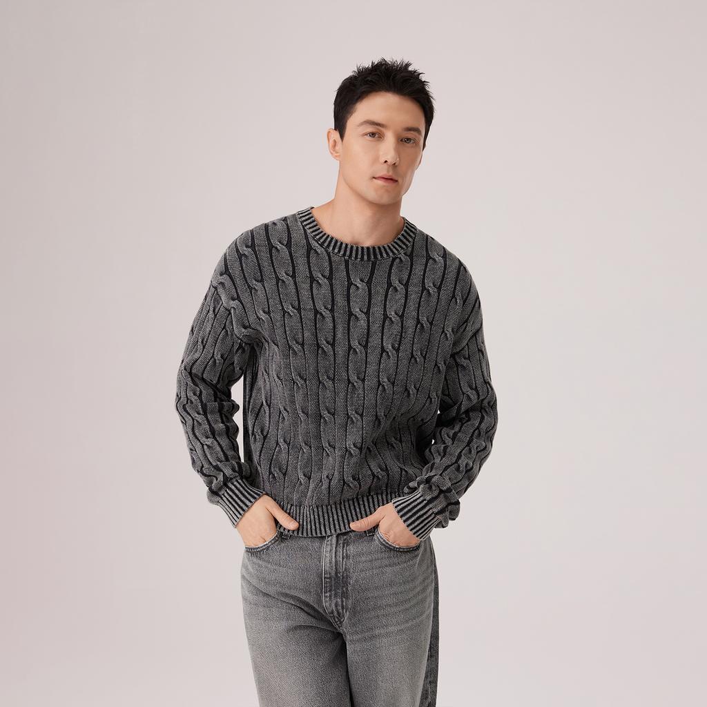 Levis 3D Twisted Flower Comfortable Skin-Friendly Simple Solid Color Versatile Lazy Style Knitted Sweater Unisex sweater 0058W-0002
