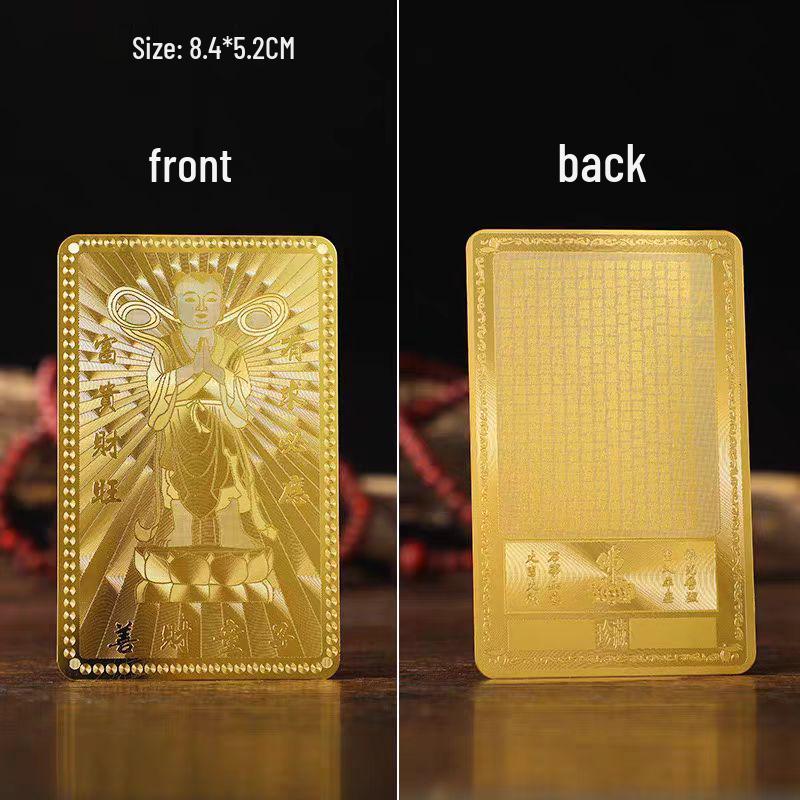 Mount Putuo Shancai Cave Wealth Guardian Buddha Card Set – Gold & Silver for Men and Women
