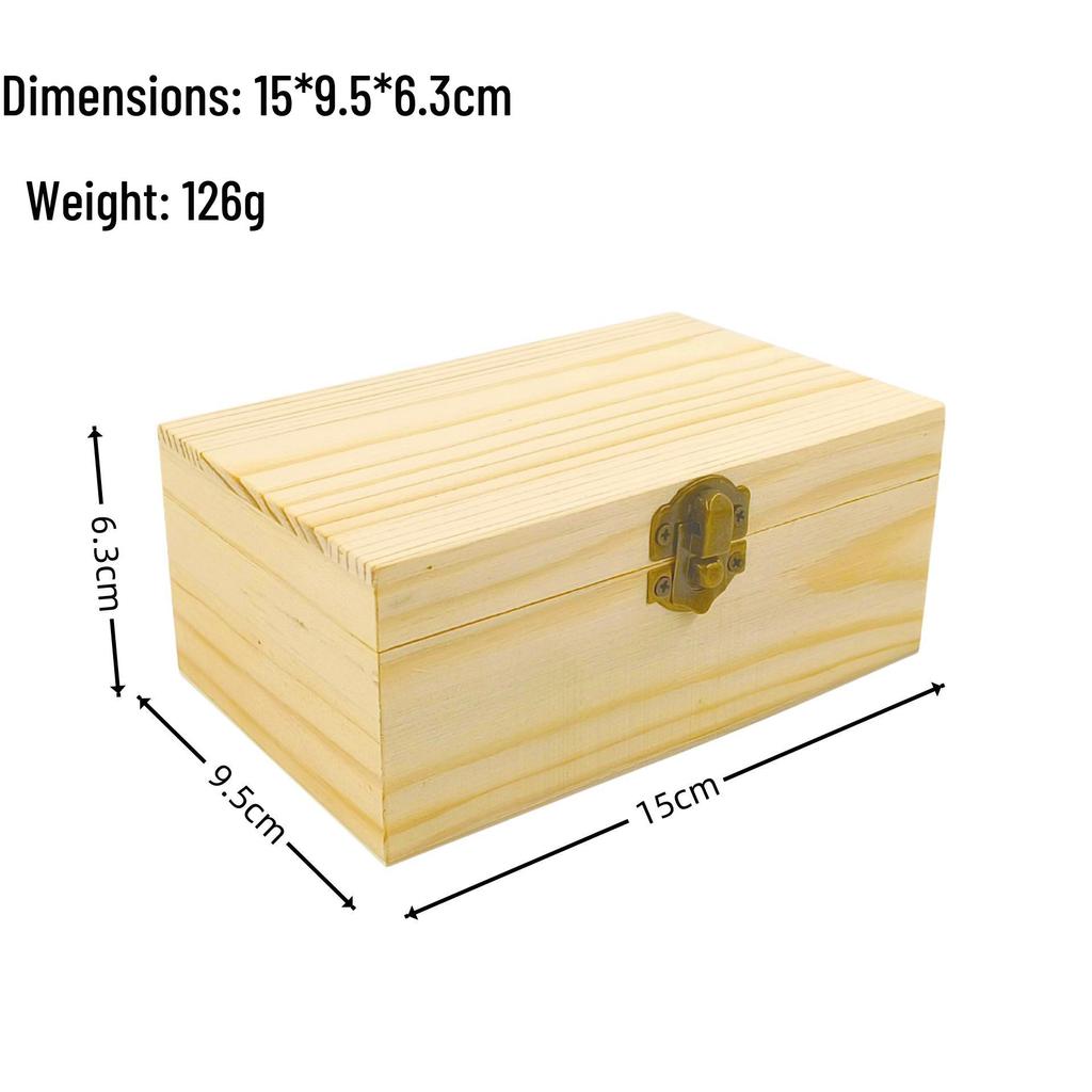 Small Solid Wood Pine Jewelry and Gift Storage Box