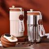 Vakuum-Thermobecher mit Temperaturanzeige, 450 ml, Edelstahl-Isolierbecher für Heißgetränke, auslaufsicherer Deckel, leicht zu reinigen, tragbarer Reisekaffee