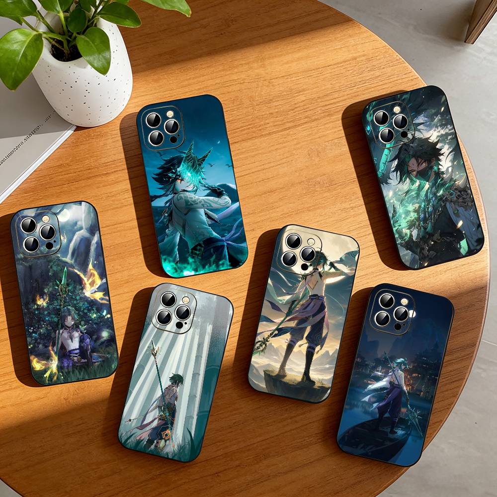 G-Genshin Impact Xiao Phone Case For iPhone 17, 16,15,14,13,12,11 Plus,Pro Max, Others Soft Black Cover