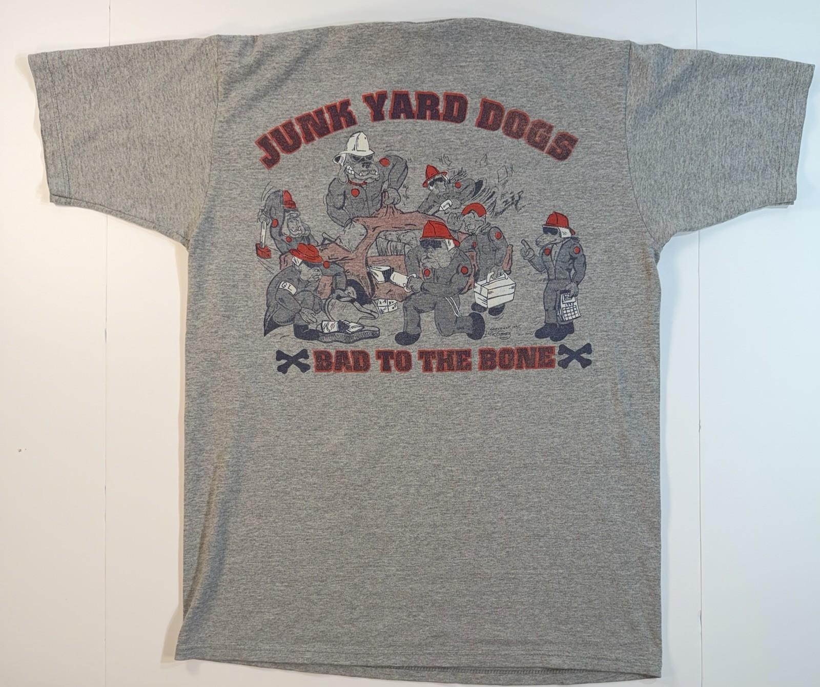 Vintage Junk Yard Dogs Firefighter T Shirt USA Miami Gray Graphic Tee M Unisex T-Shirt XXL