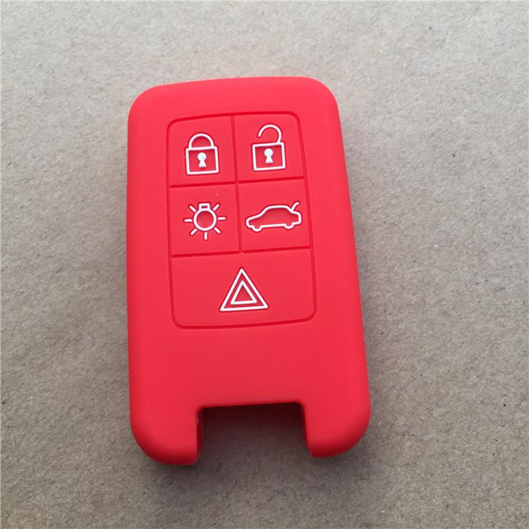 Silicone Car Key Cover Case For Volvo XC60 S60 2012 Car Key 5 Button Remote key  Auto Keychain Protection Accessories Ring