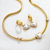 Fashion Stainless Steel Earrings Necklace Women's Light Luxury High-end Love Jewelry Set