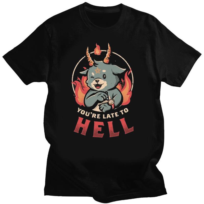Men Short Sleeve T Shirt Cool Baphomet TShirt Kawaii Satan Demon Ghost Occult Goat Graphic Shirts Kawaii Clothing Anime Shirt