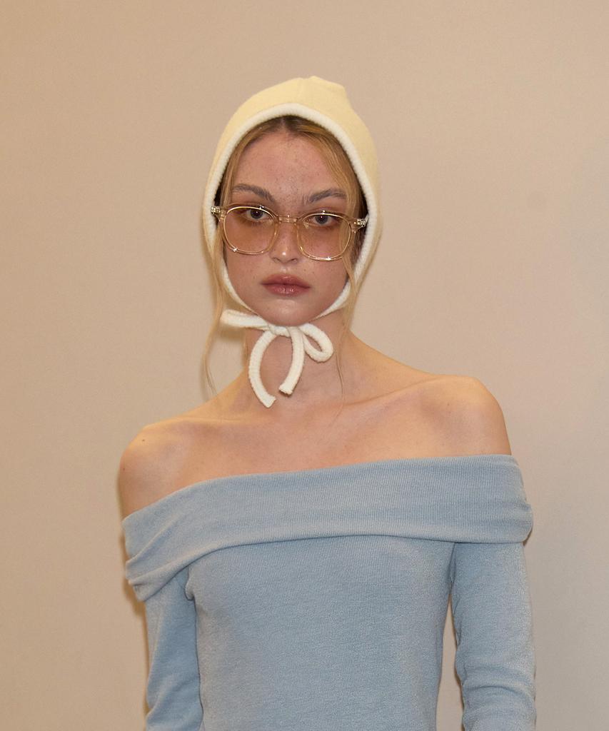 SALON DE YOHN Ribbon Bonnet Hat_ Lemon