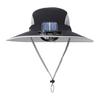 Sun Hat with Solar-Powered Dual Fans Wide-Brimmed Outdoor Fishing Hat with USB Charging Breathable Mesh Fishermen Hat