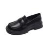 Weiwei girl 523-5 loafers women's platform 2025 new one-pedal JK black single shoes retro small leather shoes