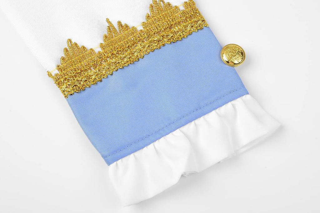 [ReliBeauty] Prince Cosplay Costume for Kids, Halloween Costume, Boys, Girls, Kids Costume, Christmas, Party, Recital, Cape, Crown Set, White, 110