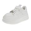 Leather little white shoes women's thick-soled heightening muffin little white shoes women's 2025 spring new versatile sports and leisure board sho