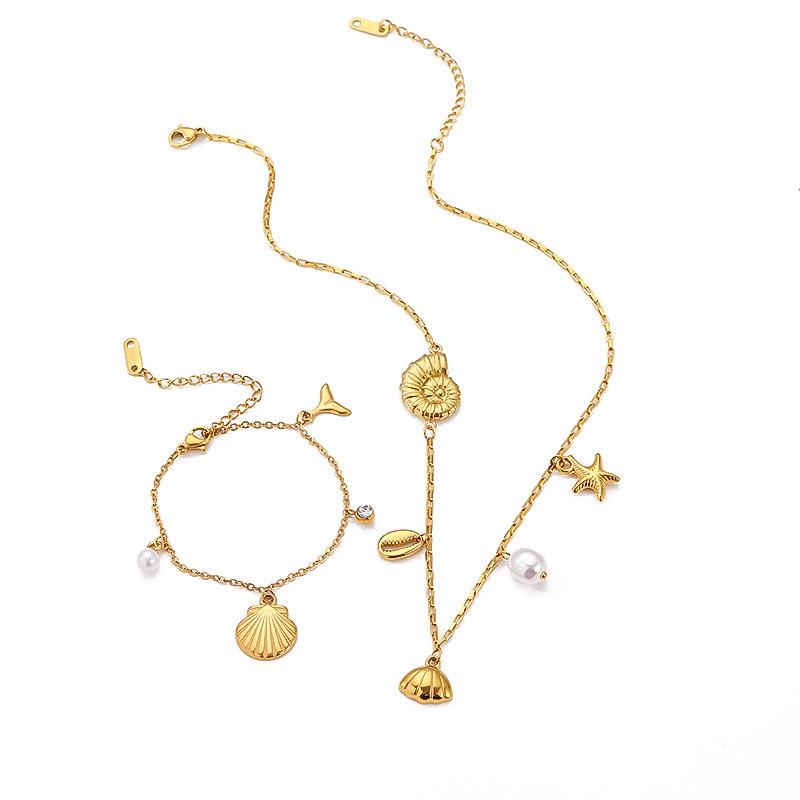 Ocean Elements Stainless Steel Choker With Shell Charm For Women Casual Wear