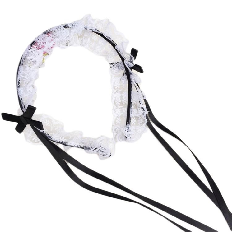 Lolita Maid Cosplay Accessoires de Cheveux Bandeau Dentelle Japonaise Ruban Headdress
