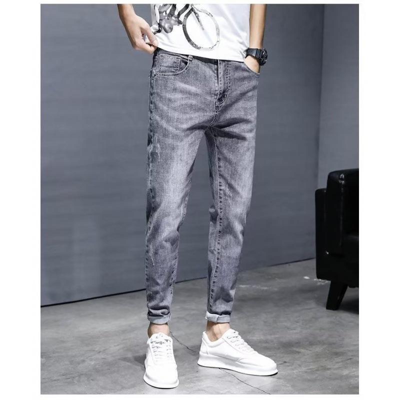 

Мужские узкие прямые джинсы Nine-Point - новый модный стиль 34 серый