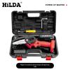 HILDA Electric Mini Chainsaw, Lithium Battery, Certified for Felling & Pruning