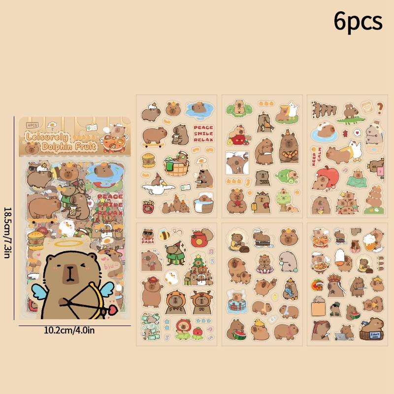 Kawaii Cat Stickers Cartoon Animal Stickers Student DIY Scrapbook Decals Handbook Cute Korean Nail Sticker Aesthetic Stationery