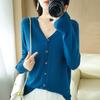Spring and Autumn Knitted Cardigan Women's V-neck All-match Sweater Thin Short Outer Top Loose Long-sleeved Sweater Jacket